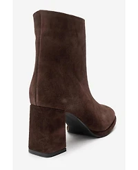 Forever & Always Women's Shoes Napoli Leather Block Heel Boot