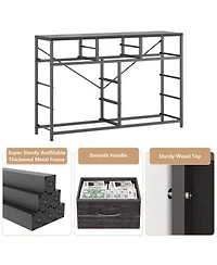 gaomon 10-Drawer Modern Fabric Dresser for Bedroom, Large Storage Chest, 45" Tv Stand, Living Room, Hallway Organizer