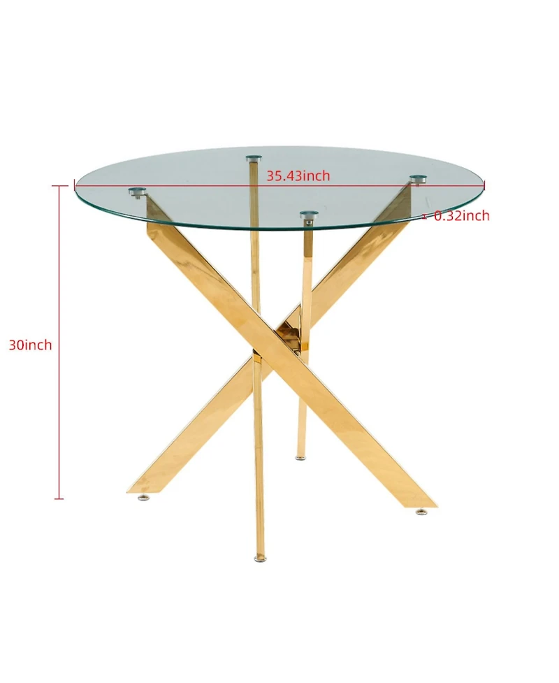 Streamdale Furniture Mid-Century Glass Top Dining Set
