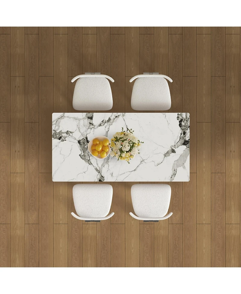 Streamdale 63" Modern Dining Table Set w/ Storage, Chairs Included