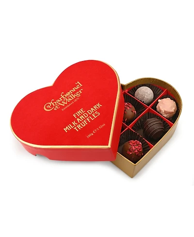 Charbonnel et Walker Valentine's Day Red Velvet Heart Assorted Chocolate, 8 Pieces