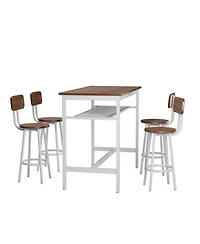 Streamdale Furniture 5-Piece Bar Table & Chairs Set, Modern Metal Counter Height Dining Set