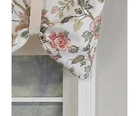 Rlf Home Gianna Suspender Valance White. 3" Rod Pocket, contrast ribbon Tie. 50"W x 17"L