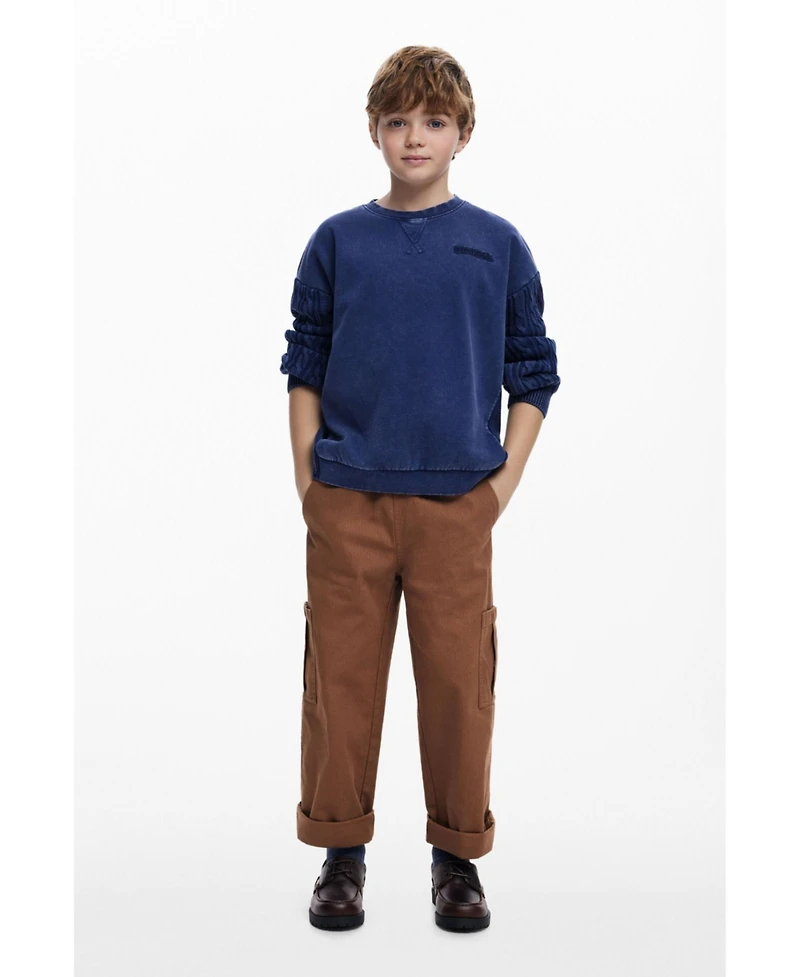 Desigual Boys Boys's Cable knit sleeve sweatshirt