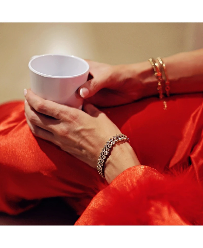 Bowood Lane 18K Gold Vermeil Bracelet with 5mm Bezel Set Simulated Diamonds