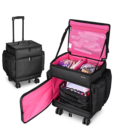 Byootique Rolling Nail Polish Organizer Manicure Storage Case Makeup Trolley