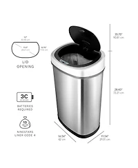 Ninestars Rectangular Motion Sensor Trash Can 13.2 Gallon & Gallon