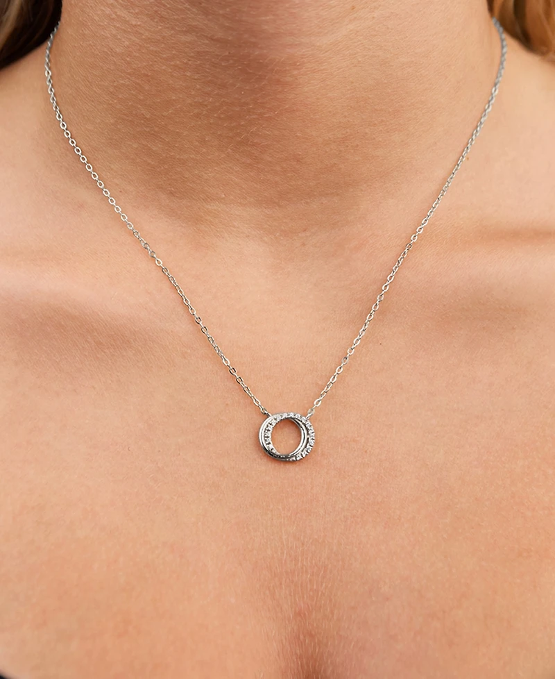 Sterling Forever Cz Interlocking Circle Pendan