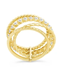 Sterling Forever Cassidy Cz Layered Textured R