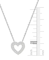Macy's Diamond Heart Pendant Necklace (1/3 ct. t.w.) in 10k White Gold