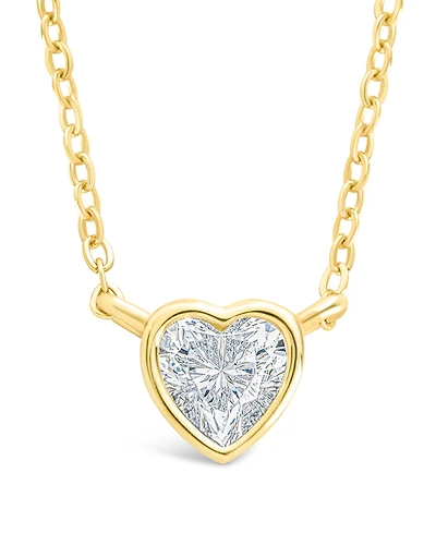 Sterling Forever Heart Bezel Set Pendant