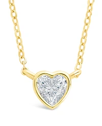 Sterling Forever Heart Bezel Set Pendant