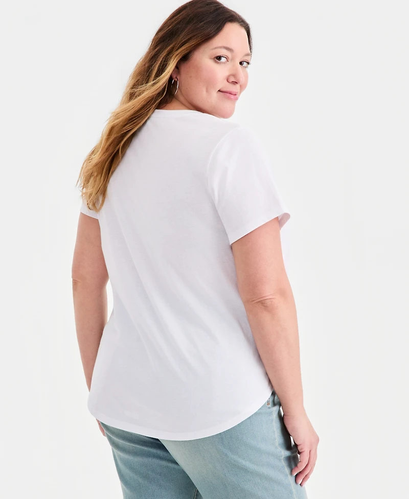 Style & Co Plus Perfect Crewneck Short-Sleeve Top