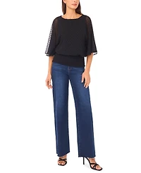 Sam & Jess Women's Smocked-Waist Top