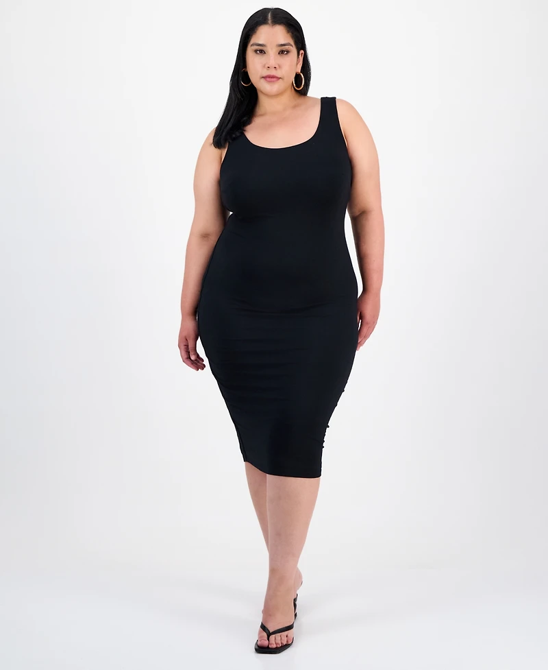 Bar Iii Trendy Plus Size Sleeveless Bodycon Midi Dress, Created for Macy's