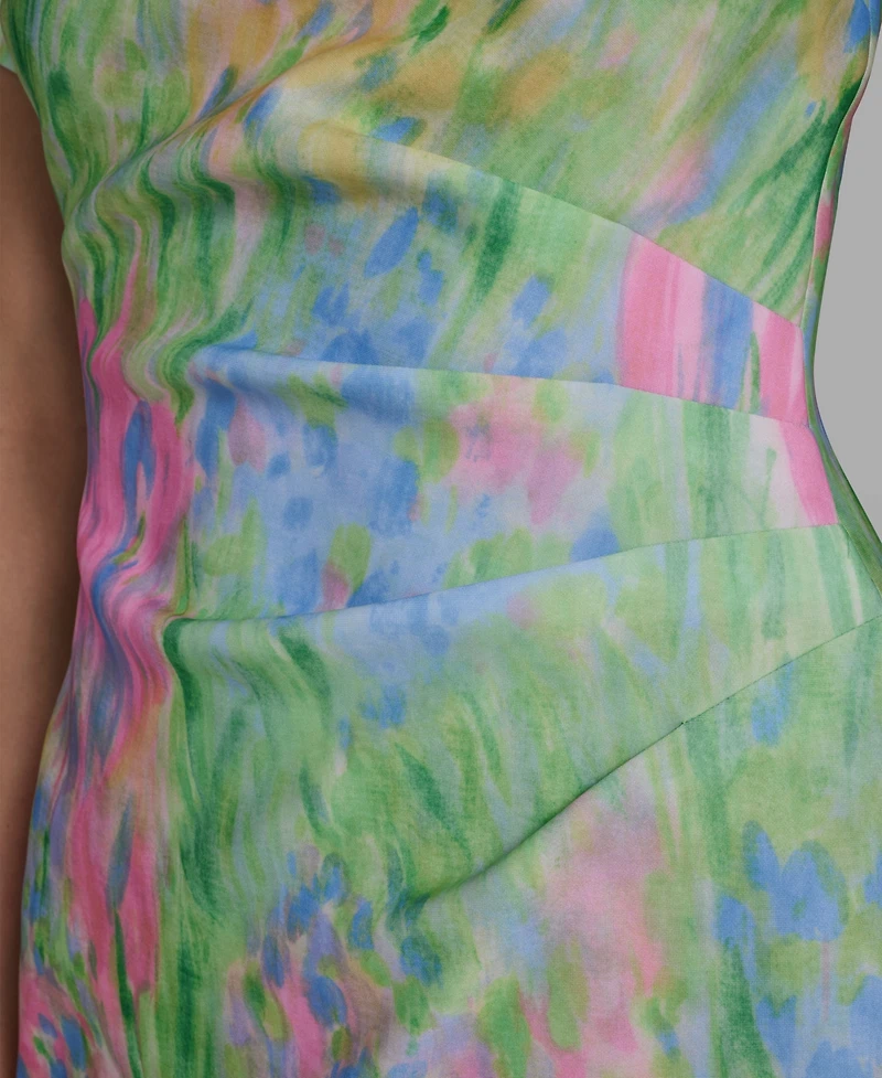 Karl Lagerfeld Paris Women's Printed Crewneck Sheath Dress