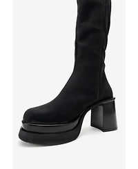 Prologue Shoes Carm Nubuck Platform Mid Calf Boot (Women)