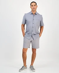 Alfani Men's Short-Sleeve Modern Stretch Dobby Shirt, Created for Macy's