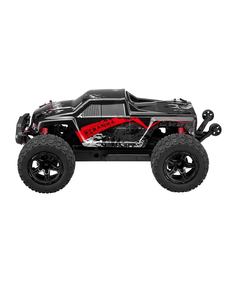 Mecale Rc Car 1:10, 4WD Off-Road Monster Truck 38 km/h with 45° Wheelie & 2 Batteries, High-Speed Racing Toy for Kids 8+, IPX4