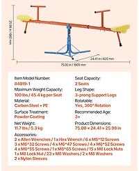 Mecale Kids Seesaw, Sit and Spin Teeter Totter with 100 lb Capacity per Seat Support for Ages 3