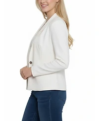 Ny Collection Petite Cropped Long Sleeve Crepe Jacket
