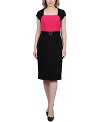 Ny Collection Petite 3/4 Sleeve 2 Piece Colorblocked Dress Set
