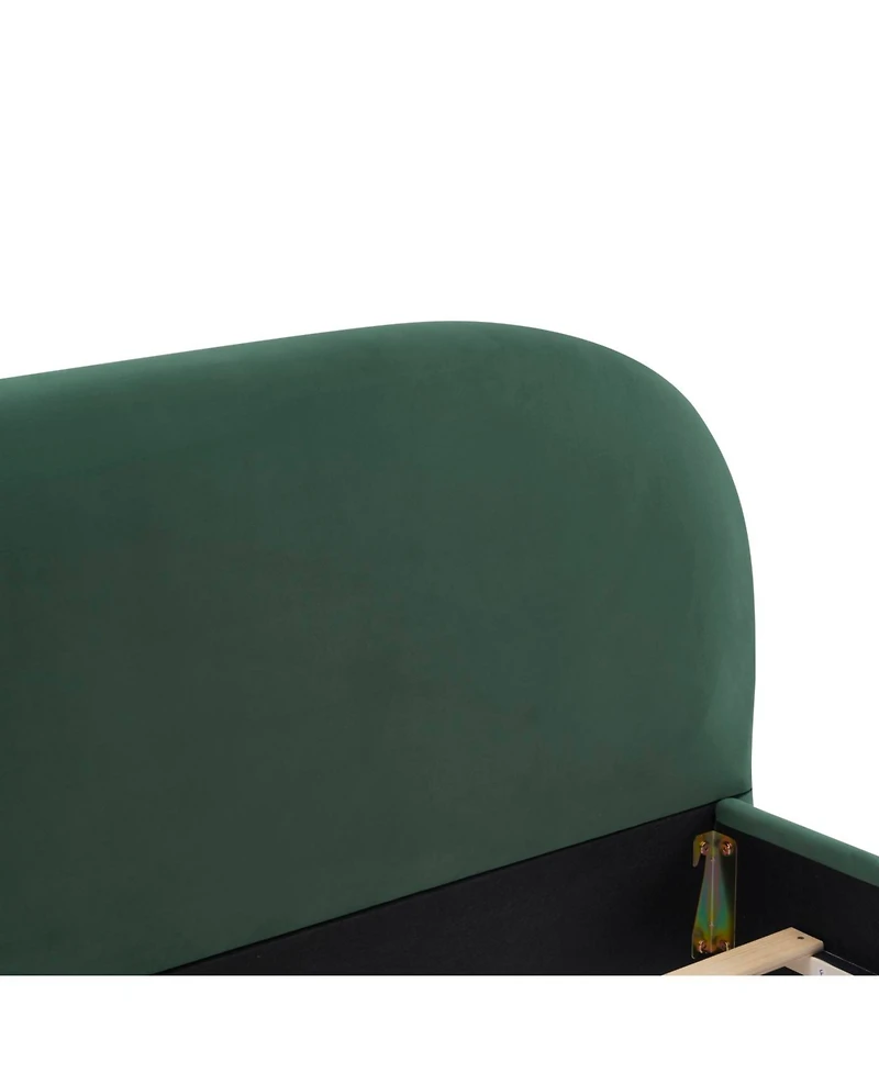 Streamdale Furniture Dark Green Velvet Soft Bed, King