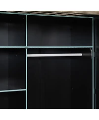 Streamdale Furniture Full Wood Loft Bed with Desk, Wardrobe, Storage & Rgb Lights