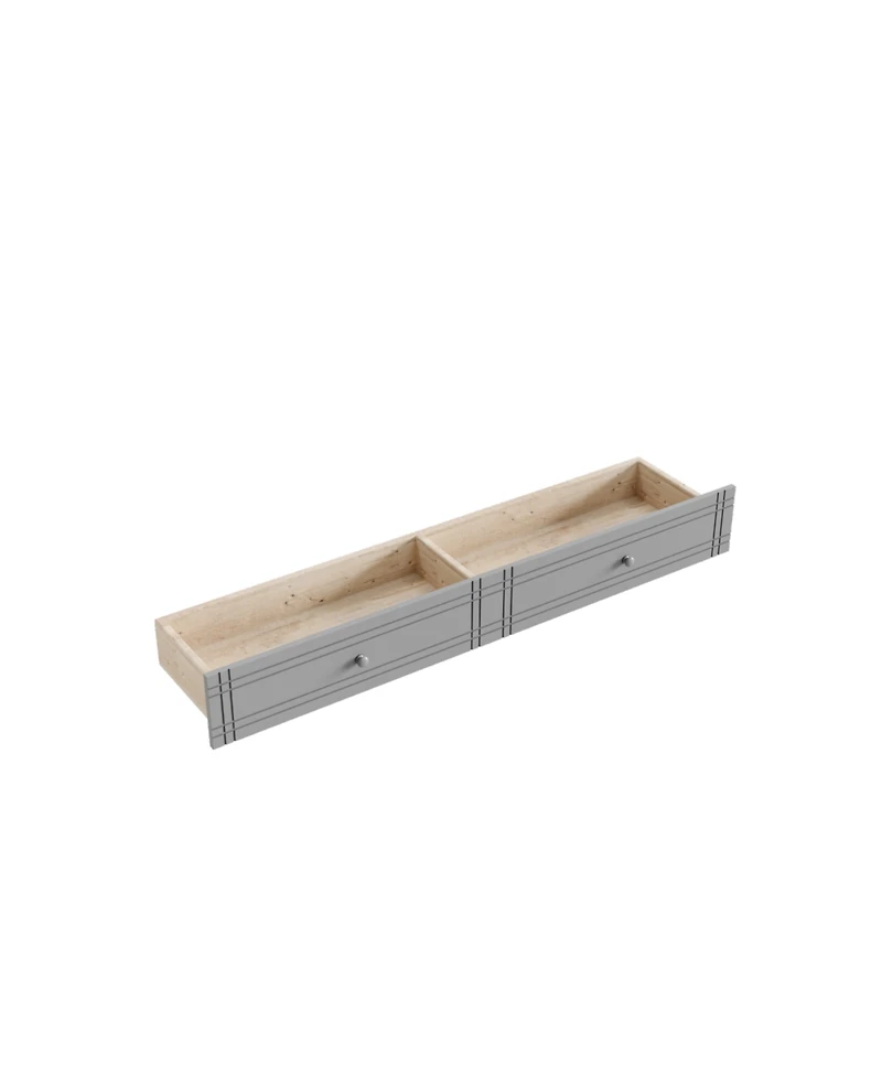 Streamdale Furniture Full Multifunctional Bunk Bed with Desk and Bookshelves, Drawers, Gray