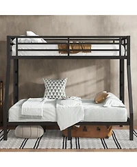 Streamdale Furniture Metal Twin over Full Bunk Bed, Space-Saving, Noise Reduced