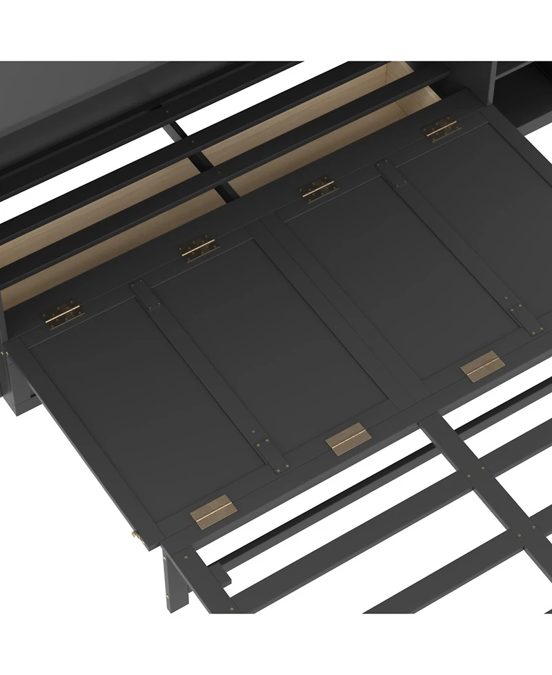 Streamdale Furniture Queen size Murphy bed with storage drawers and shelves