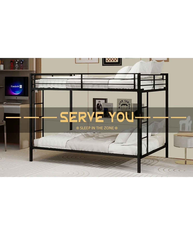 Streamdale Furniture Streamdale Multi-Functional Square Tube Iron Bunk Bed