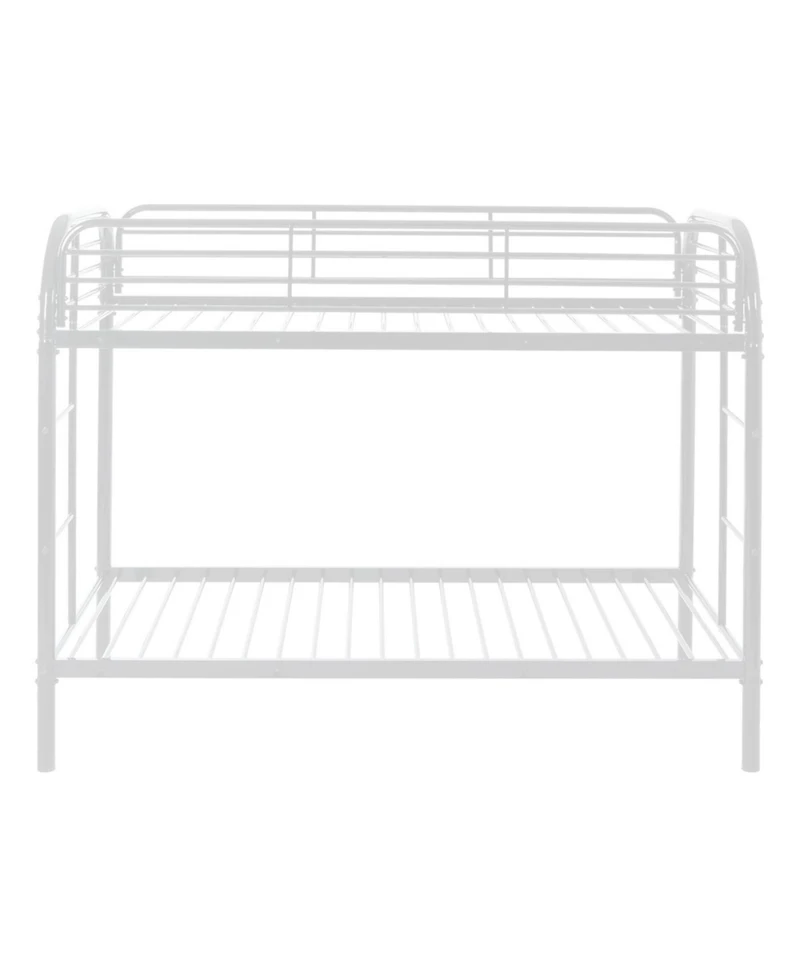 Streamdale Furniture Metal Twin Over Twin Bunk Bed with 2 Ladders & Guardrail, White