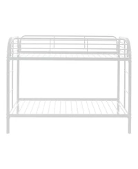 Streamdale Furniture Metal Twin Over Twin Bunk Bed with 2 Ladders & Guardrail, White