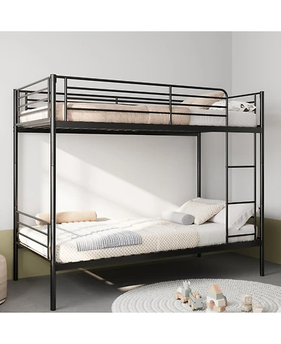 Streamdale Furniture Streamdale Metal Bunk Bed with Ladder, Guardrail, Splitable, Storage, Noise-Free, Twin Black
