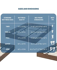 gaomon Twin Size Floor-Standing Minimalist, Sturdy Wooden Slats, No Box Spring, Walnut Solid Wood Platform Bed