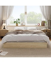 gaomon Solid Wood Platform Bed Frame, No Box Spring Needed, Easy Assembly