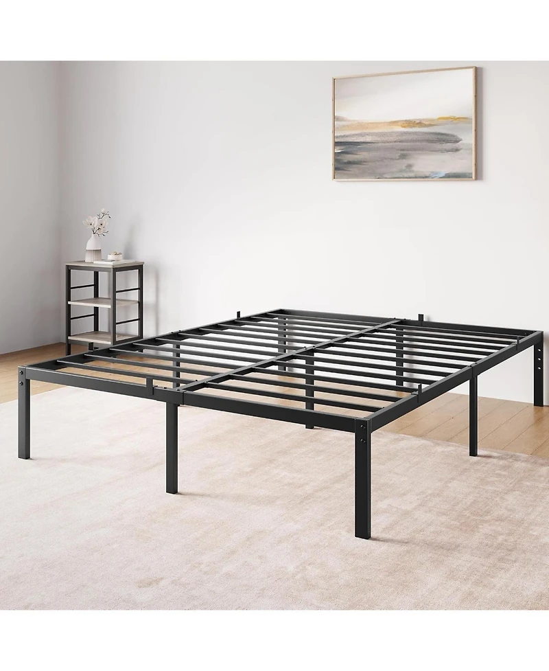 gaomon Twin 14 Inch Metal Platform Bed Frame Underbed Storage Heavy Duty Steel Slats Black