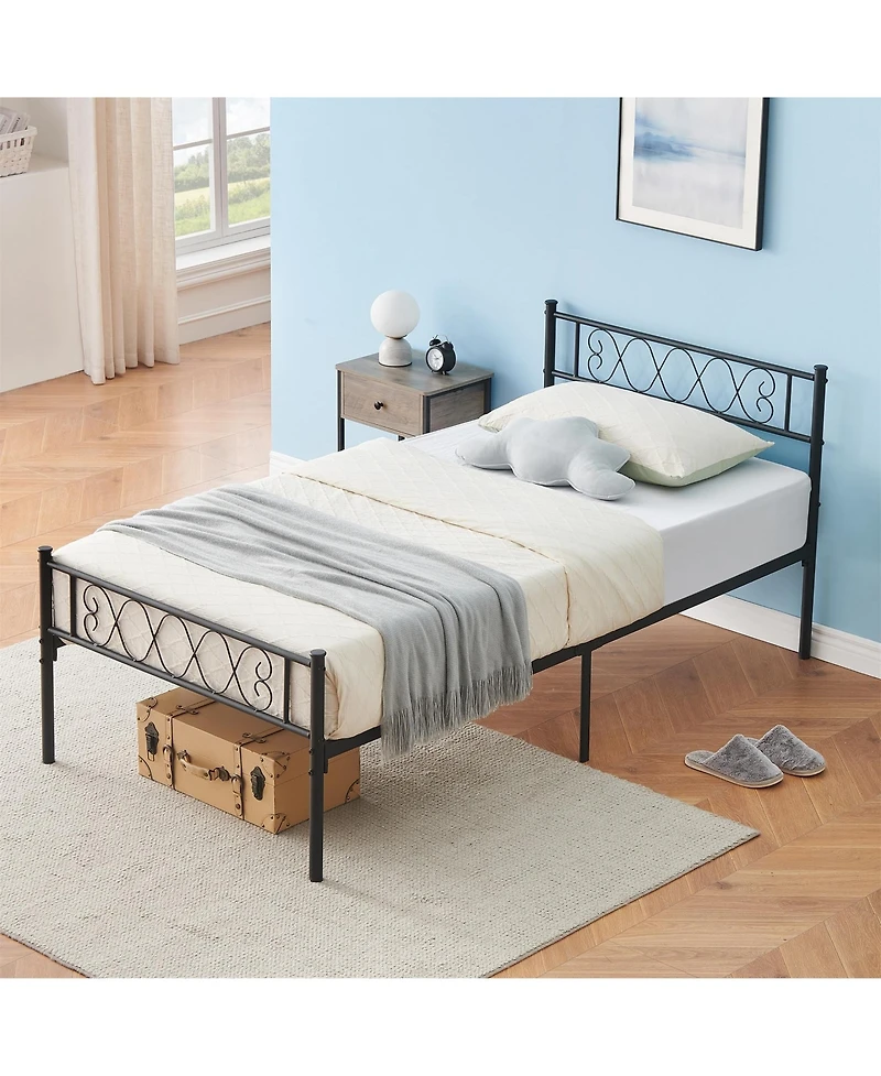 gaomon Modern Bed Frame, Metal Platform Bed with Headboard and Footboard