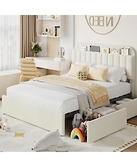 gaomon Twin Bed Frame with Storage Headboard