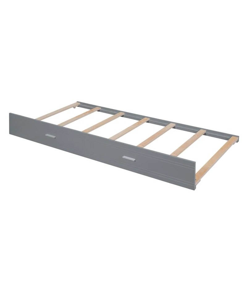 Streamdale Furniture Full Over Bunk Bed w/ Twin Trundle & Stairs, Gray