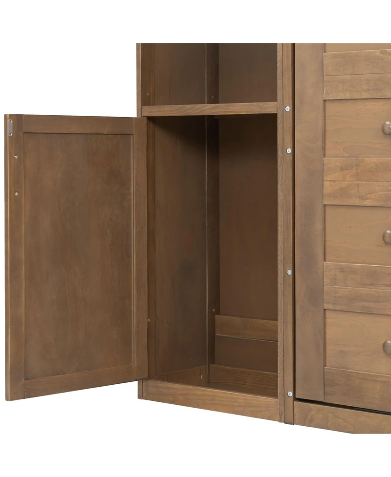 Streamdale Furniture Queen size wooden Murphy Bed with Storage Shelves & Cabinets