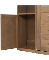 Streamdale Furniture Queen size wooden Murphy Bed with Storage Shelves & Cabinets