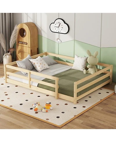 Streamdale Furniture Montessori Floor Bed with Fence