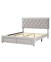 gaomon Queen Size Bed Frame with 2 Storage Drawers
