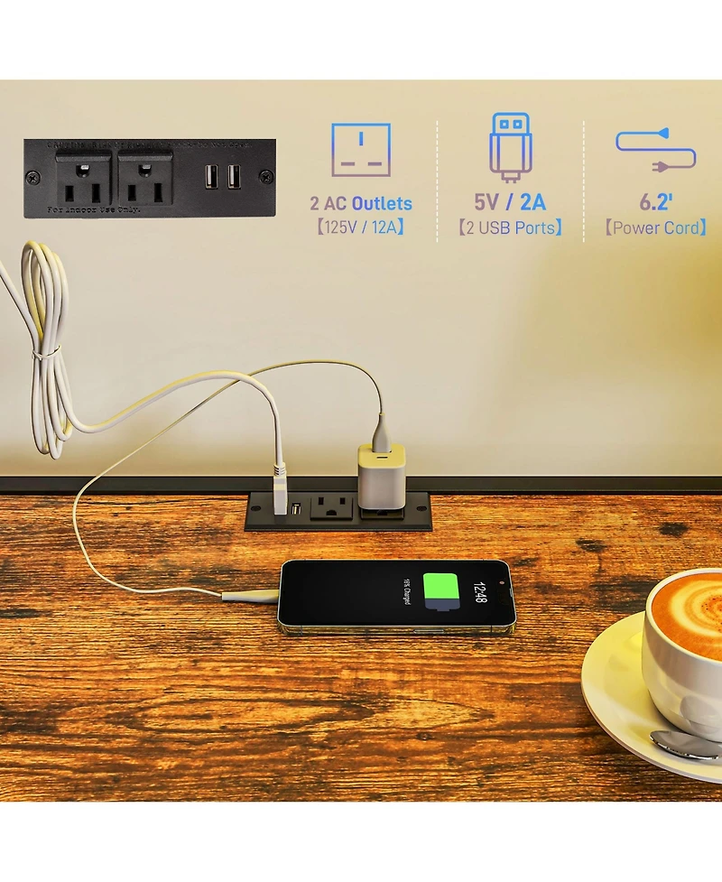 Homcom Twin Loft Bed with Power Outlets Lights Metal Loft Bed Frame,