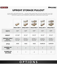 Rev-a-Shelf 9" Pullout Organizer for Cabinets, 2 Tier Upright Shelf, 5WU2-3N1-1