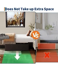 gaomon Full Bed Frame with 3 Storage Drawers, Upholstered Platform, Wooden Slat Support, Customizable Headboard, No Box Spring Needed