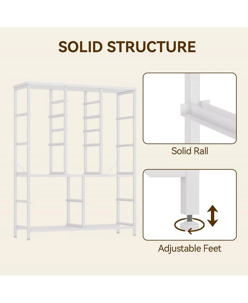 gaomon 15-Drawer Modern Tall Dresser, 48" Fabric Storage Chest, Steel Frame, Wood Top, Bedroom, Closet, Living Room