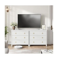 gaomon 3-Drawer Boho Rattan Dresser, Tall Modern Chest for Bedroom, Closet, Living Room, Nursery, Large Storage Cabinet